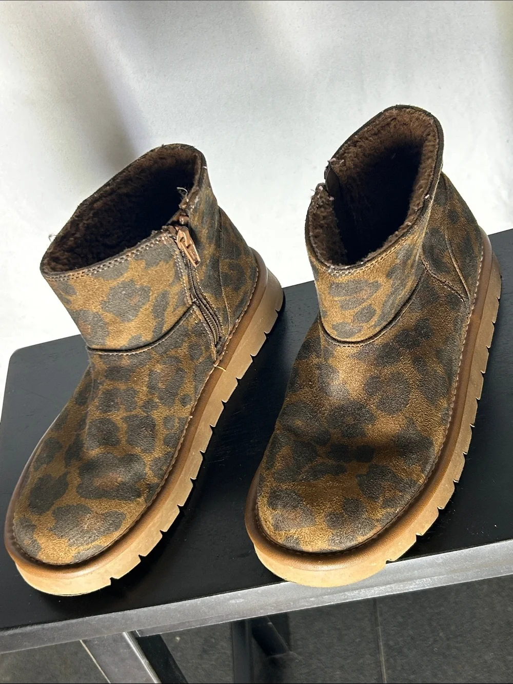 Universal Thread Kids Leopard-Print Ankle Boots - Brown/Tan